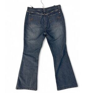 Jones Wear Blue Jeans‎ Womens 12 (34x32) High-Rise Bootcut Rhinestone Bling